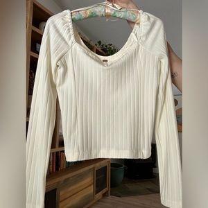 Free People Ribbed Square Neck Top